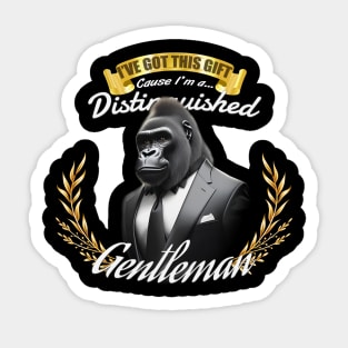 The Distinguished Gorilla Gentleman Sticker